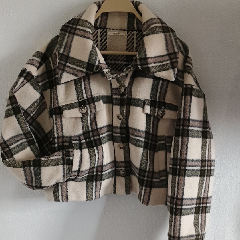 Plaid Wool-Blend Jacket